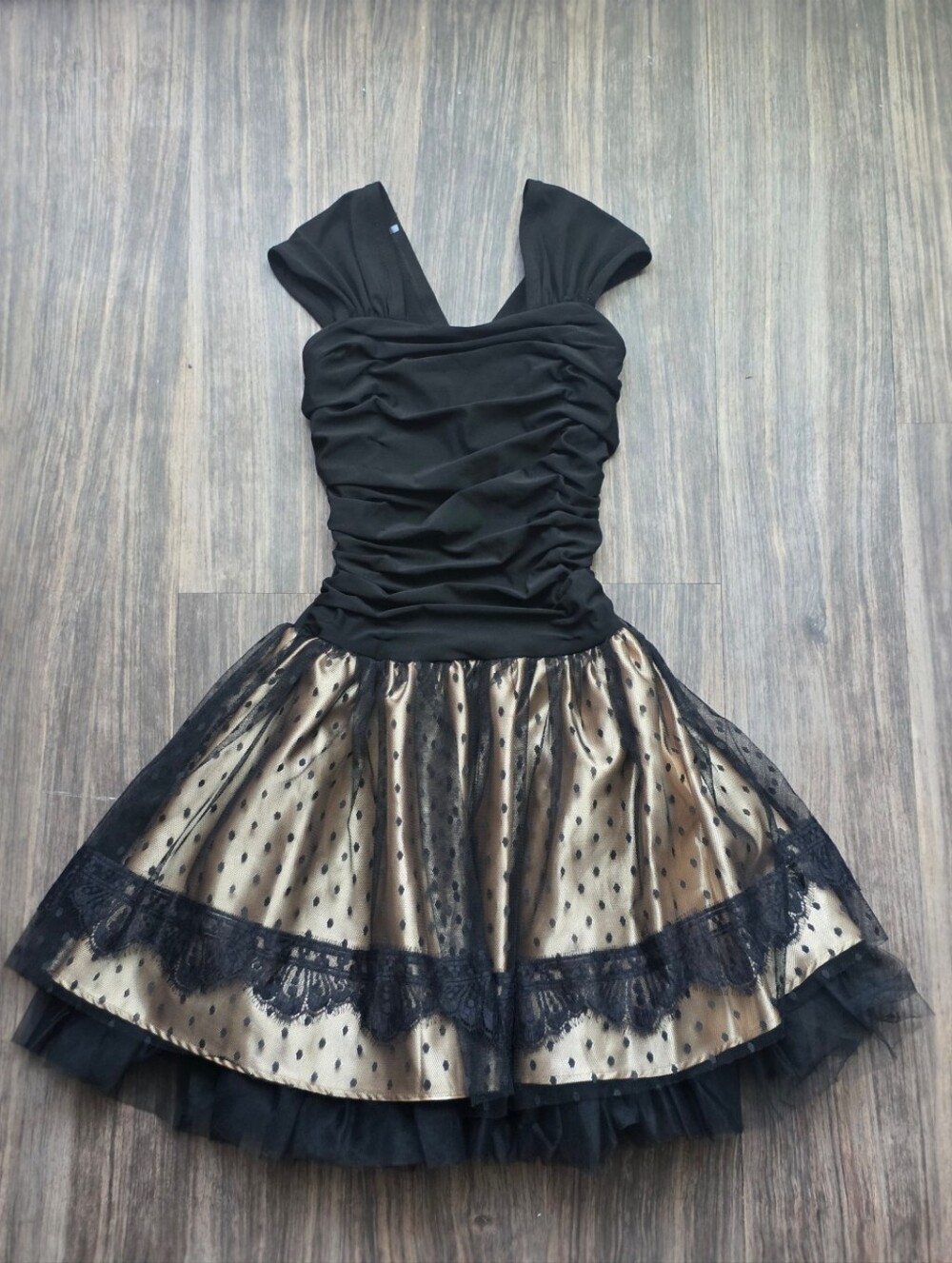 ​Vintage Jessica McClintock Black Mini Dress Size 1 Y2K Goth